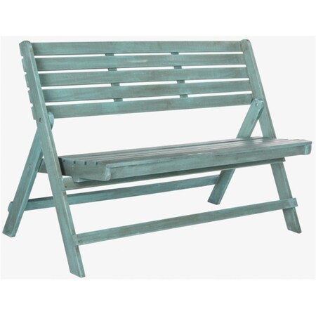 Safavieh Luca Folding Bench- Beach House Blue - 31.5 x 23.6 x 48 in. FOX6705C